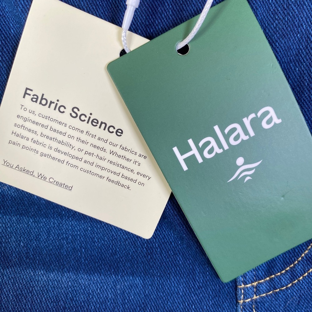Halara Flex Wide Leg Pull On Denim Pants Womens XLT 4-Way Stretch High Rise NWT - Picture 3 of 10
